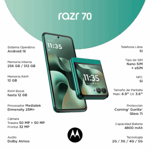 smartphones plegables razr 