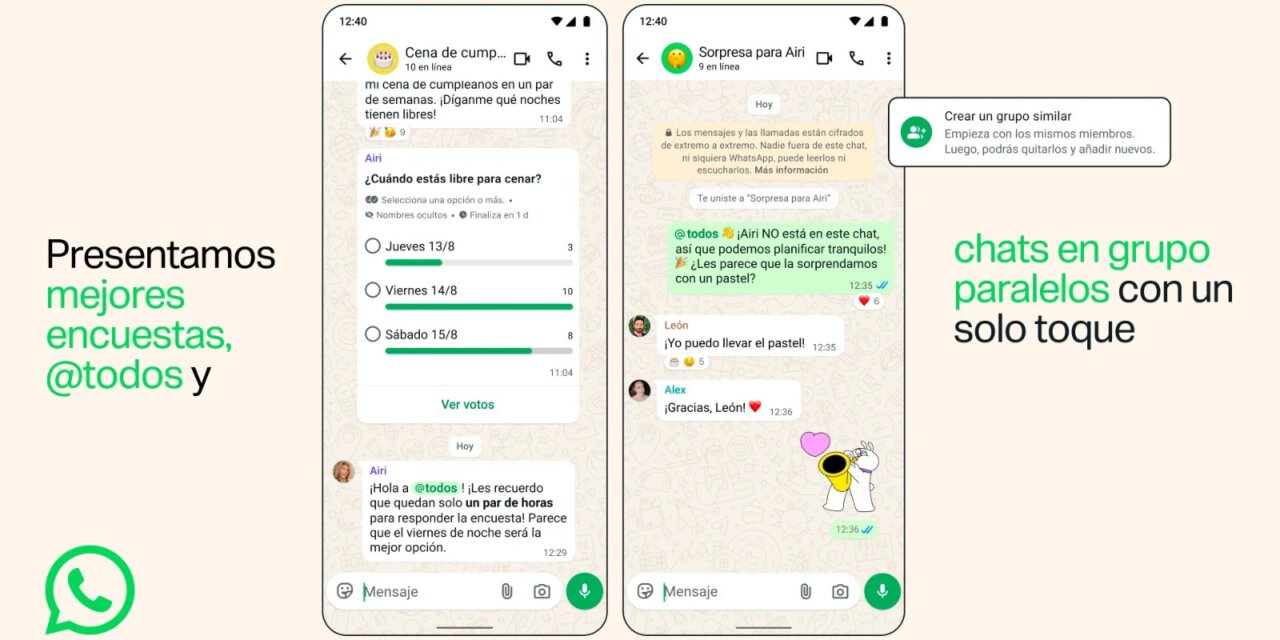 WhatsApp lanza función «@todos» para etiquetar a los miembros de un chat grupal